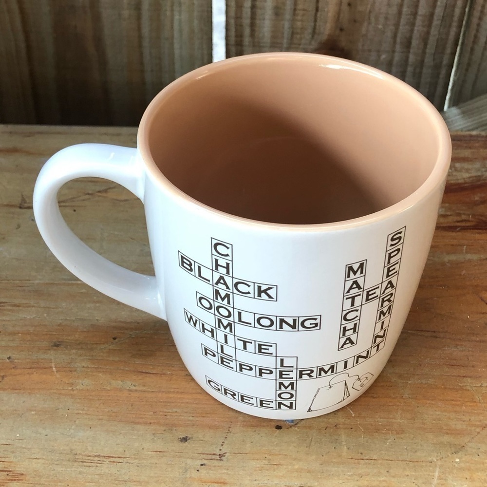 Tara Reed Designs Word Tile Tea Cup Crossword Puzzle Game 20oz